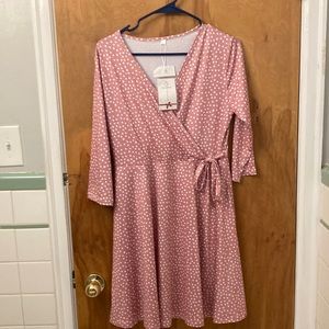 NWT Charming Pink Polka Dot Dress